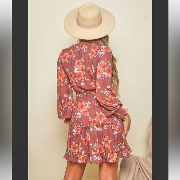 🆕 Peach Love California Floral Mini Dress. L. NWT💥💥 - Picture 4 of 4
